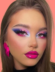 Colorful Eyeshadow Palette, Festival Make Up, Vibrant Makeup, Bold Makeup Looks, Bright Makeup, Rave Makeup, Rainbow Makeup, Palette Ideas, Grl Pwr