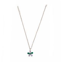 The Dee Necklace features a stunning flower pendant crafted from semi-precious stones, showcasing a delightful contrast of colors. With its elegant and timeless design, it adds a touch of sophistication to any ensemble. Green Necklace With Flower Charm And Round Pendant, Elegant Flower Pendant Necklaces With Natural Stones, Elegant Flower Pendant Jewelry With Natural Stones, Green Pendant Necklace With Flower Charm, Elegant Flower Charm Pendant Necklace, Elegant Green Flower Pendant Necklaces, Elegant Gemstone Flower Necklace, Elegant Green Flower Pendant Necklace, Elegant Green Pendant Flower Necklace