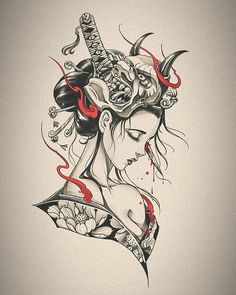 Tato Geisha, Wörter Tattoos, Geisha Tattoo Design, Geisha Tattoo, Japan Tattoo Design, Samurai Tattoo, Tattoo Style Drawings, Japan Tattoo