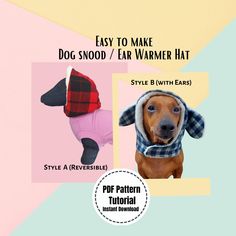 the dog is wearing a plaid shirt and jacket with hoodie on it's head