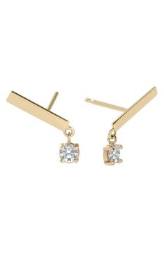 Lana Dangle Diamond Bar Stud Earrings | Nordstrom Lana Jewelry, Bar Stud Earrings, Bar Studs, Diamond Guide, Diamond Bar, Gold Bar, Prong Setting, Gold Diamond, Diamonds