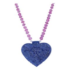 Heart Shaped Diamond Necklace, Sapphire Beads, Vintage Beads Necklace, Wedding Jewellery Necklace, Crown Jewels, Beaded Necklaces, Pink Sapphire, Dog Tag Necklace, Wedding Jewelry