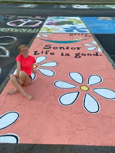 Retro Senior Parking Spot, Senior Curb Painting, Life Is Good Senior Parking Spot, Life Is Good Parking Spot, Senior Life Is Good Parking Spot, Senior Parking Spaces Beach Theme, Beachy Senior Parking Spot Ideas, Funny Painted Parking Spots, Cute Senior Parking Spot Ideas Easy