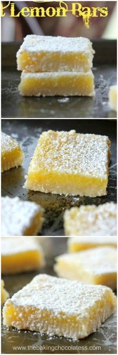 lemon bars with powdered sugar on top are ready to be baked in the oven