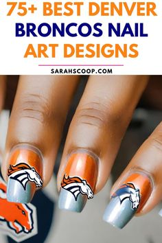 Show your team spirit with these 75+ stunning Denver Broncos nail art designs. Perfect for any superfan! 🏈💅 #DenverBroncos #NailArt #SportsChic #FootballFashion Denver Broncos Nails, Broncos Nails, Football Nail Art, Jersey Nails, Broncos Colors, Football Nails, Denver Bronco, Classic Bronco, Broncos Logo