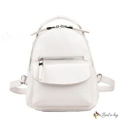 Bird in Bag - Women's bags new fashion shoulder bag large capacity with can shoulder crossbody small backpack travel bag White Large Capacity Backpack Satchel, White Large Capacity Satchel Backpack, White Large Capacity Backpack Shoulder Bag, White Portable Backpack, White Portable Backpack For Travel, Large Capacity White Leather Shoulder Backpack, White Satchel Backpack With Adjustable Strap, White Leather Shoulder Backpack For School, White Backpack Satchel For Travel