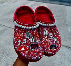 Red Bedazzled Delta Sigma Theta Sorority Crocs Delta Sigma Theta Poncho, Delta Sigma Theta And Aka, Delta Sigma Theta Staff Stick, Delta Sigma Theta Outfits, Sorority Diy, Delta Sigma Theta Gifts, Greek Paraphernalia, Theta Sorority, Delta Sigma Theta Sorority