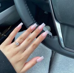 Acrylic Nails Nude, Fall Pink, Basic Nails, French Tip Acrylic Nails, Work Nails, Simple Acrylic Nails, Short Square Acrylic Nails