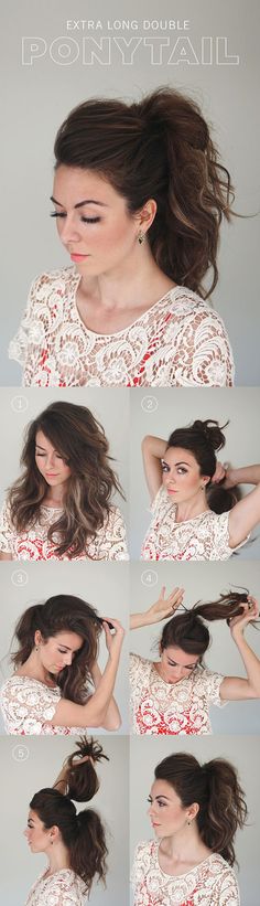 15 Hair Hacks and Tutorials On How To Make A Ponytail Look Amazing Ponytail Tutorial, Perfect Ponytail, Double Ponytail, Hair And Beauty, Long Hairstyles