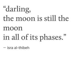 a quote from isra al - thibeh about the moon and its phases