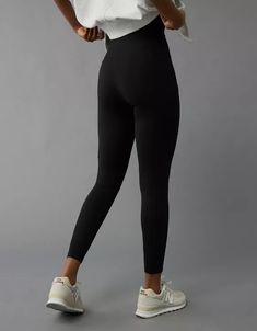 AE The Everything Pocket High-Waisted Legging Sporty High Waist Fall Leggings, Sleek Stretch High Waist Leggings, Sleek High Waist Stretch Leggings, Athleisure Leggings For Workwear, Sporty High-waist Leggings For Fall, Solid Compressive Athleisure Leggings, High Waist Athleisure Leggings For Work, Compressive High-waist Fall Leggings, Stretch Leggings With Contoured Waistband For Loungewear