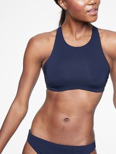 Maldives High Neck Bikini Top | Athleta Affordable Swimwear, Blue Bra, Bra Cup, Bra Cups, Dress Blue, Top Dress, Maldives, Women Swimsuits, Custom Fit