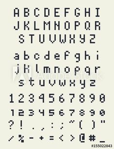 an old style pixel font and numbers