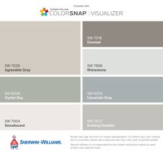 the color scheme for sherwin - williams's colorsnap visualizer, which includes