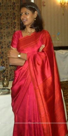 Nandita Das, Formal Saree, Indian Look, Saree Models, Red Saree, Elegant Saree, Blouse Designs Latest, Kanchipuram Saree, Stylish Sarees