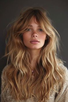 70s Long Straight Hair, Styled Short Layered Hair, Sienna Miller Long Hair, Cool Long Haircuts For Women, Front Facing Layers Long Hair, Elegant Hairstyles Shoulder Length, Womens Wavy Haircuts, Medium 70s Hair, 70s Shag With Bangs