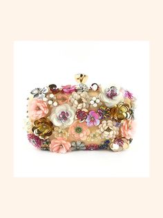 BagForLove - Women's Flower Blossom Evening Clutch Bags Elegant Spring Pouch Evening Bag, Elegant Spring Gift Clutch, Elegant Spring Evening Pouch Bag, Spring Event Clutch Evening Bag, Spring Formal Clutch Pouch, Rectangular Evening Bag For Spring Party, Rectangular Spring Evening Bag For Parties, Feminine Evening Clutch For Spring, Spring Party Rectangular Evening Bag