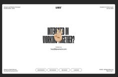 an image of a website page with the words interested in working together? on it