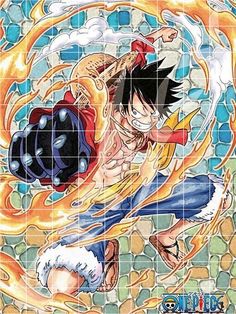 the dragon ball character is depicted in this tile mural