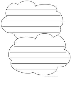 a cloud with lines drawn on it to form the shape of an outline for a paper