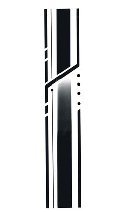 an abstract black and white design with vertical lines