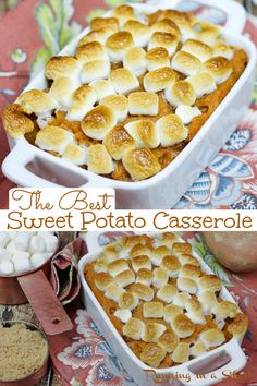 the best sweet potato casserole with marshmallows is ready to be eaten