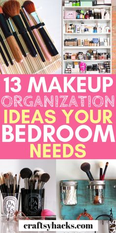 Ways To Organize Makeup, Makeup Vanity Organization Ideas, How To Organize Makeup, Makeup Organization Ideas, Product Organization, Makeup Organizing Hacks, Makeup Storage Hacks, Makeup Storage Ideas, Dollar Tree Makeup