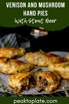 Venison Stuffed Mushrooms, Wild Game Appetizers, Elk Dinner Recipes, Wild Game Recipes Deer, Healthy Venison Recipes, Mushroom Hand Pies