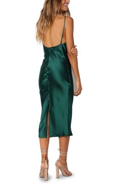 An elegant cowl neck complements an alluring satin sheath perfect for date night and other evening events. Slips on over head Cowl neck Adjustable straps Lined 100% polyester Hand wash, dry flat Imported Night Dresses, Date Night Dresses, Cowl Neck, Date Night, Adjustable Straps, Hand Wash, Slip On, Nordstrom, Satin