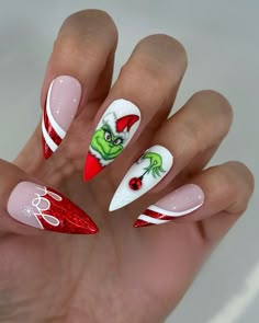 Nail Art Noel, Unghie Sfumate, Michelle Lee, Christmas Gel Nails, Christmas Nails Acrylic, Festival Nails, Xmas Nails, Christmas Nail Designs