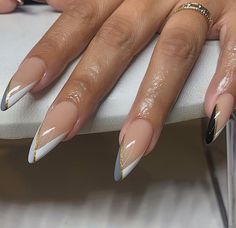 Natural Base Nail Designs, French Tip Designs Acrylic Almond, Almond Acrylic Nails Designs Birthday, Nails That Match With Everything, Gel X Nail Designs Almond, Pretty Nails Almond, Gel X Nails Almond, Baddie Almond Nails, Almond Stiletto Nails