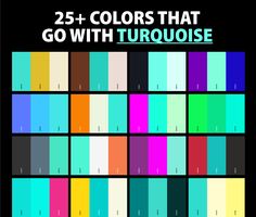 the cover of 25 colors that go with turquiise, which are all in different shades