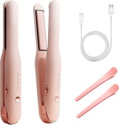 1 Inch Cordless Type-C Rechargeable Mini Hair Straightener, 2 in 1 Portable Travel Flat & Curling Iron, Wireless Straightener for All Types with 4000mA Battery & Adjustable Temp (Pink) Description √【Cordless Hair Straightener】: cordless hair straightening iron avoid wire entanglement problems of traditional curling irons. When you finish the hair styling, you'll no longer have to worry and be unhappy about the tangle of knotted threads. √【Quick Rechargeale Battery】: travel flat iron adapt 4000mA Wireless Hair Straightener, Wireless Straightener, Travel Flat Iron, Cordless Iron, Cordless Hair Straightener, Pink Description, Mini Hair Straightener, Travel Flats, Straightening Iron