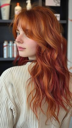 "Unleash Your Style: Eye-Catching Hair Ideas for Pinterest" Red Hair With Other Colors, Ginger Hair Combinations, Subtle Coloured Hair, Ginger Spice Hair Color, Ginger And Red Hair, Natural Looking Red Hair, Red Head Hairstyles, Ginger And Purple Hair, Ginger Ombre Hair