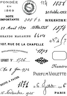 several different types of calligraphy written in french