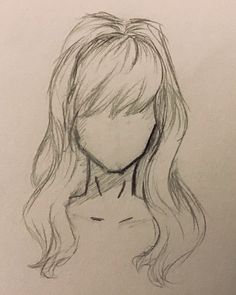 a drawing of a girl with long hair