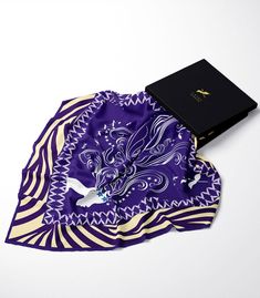 "Lady Of Passion Purple Square Silk Scarf - Wearable ART   DEAILS & CARE : Wearable ART 100% Silk Designed with love in London Made in Italy Hand Hemming Finishes Dry clean DIMENSIONS : 90 cm x  90 cm \"Lady Of Passion\" Silk Scarf design is part of Migration Collection limited edition print. SAYNA LONDON 100% silk scarves are designed with love in London, each design tells a beautiful, powerful and inspirational story. Our silk accessory products are  made in Como-Italy with finest silk by prof Luxury Multicolor Scarf As Gift, Luxury Multicolor Scarves For Gifts, Artistic Purple Silk Scarf Gift, Elegant Rectangular Silk Scarf As Gift, Elegant Rectangular Silk Scarf For Gifts, Elegant Rectangular Silk Scarf For Gift, Elegant Rectangular Silk Scarf Gift, Artistic Silk Shawl Scarf As Gift, Purple Silk Scarf As A Gift