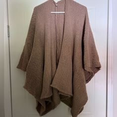 Brown Sweater Poncho, Never Worn, No Issues With Any Of The Material. Never Worn! Only Washed Smoke Free House. One Size Brown Outerwear For Beach, One Size Brown Beach Outerwear, Sweater Poncho, House Sold, Poncho Sweater, Brown Sweater, Shrug Sweater, Sweaters For Women, Women Shopping