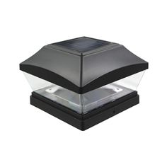 a solar powered light on top of a white background