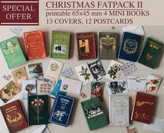 christmas fatpack ii printable 65x45mm mini books 13 covers 12 postcards