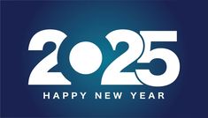 a blue and white new year card with the number 2055 on it's side