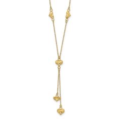 14KT Yellow Gold 16&quot;+2&quot; extender Puffed Heart Necklace Pretty Gold Necklaces, Puffed Heart, Gold Necklaces, Gold Polish, Lariat Necklace, Fine Jewellery Necklace, Gift For Family, Heart Design, Gift Packaging