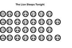 the lion sleeps tonight album cover with many black and white faces on it's face