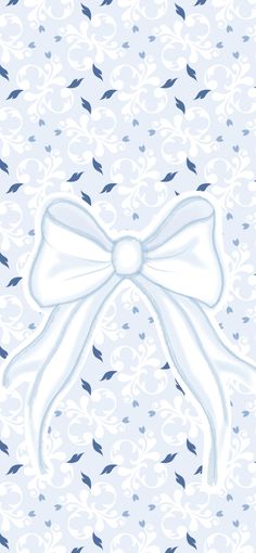 a white bow on a blue background