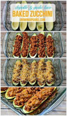 baked zucchini stuffed with ground beef and cheese