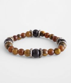 BKE Brown & Black Beaded Bracelet - Brown , Men's Brown Stretch bracelet One size fits most. Apparel & Accessories Beaded Bracelet For Men, Black Beaded Bracelet, Black Beaded Bracelets, Mens Beaded Bracelets, Bracelet For Men, Men's Jewelry, Stretch Bracelet, Black Beads, Bead Bracelet