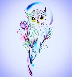 an owl sitting on top of a flower