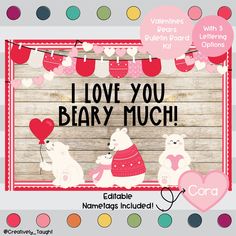 i love you biary much valentine's day card with two polar bears