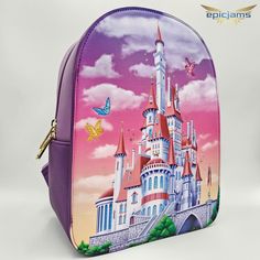 Loungefly Disney Beauty And The Beast Castle Portrait Mini Backpack New Brand New & 100% Authentic With Tags Shipping In A Box Size: Mini / Approx. (9" W X 10" H X 4" D) Featuring Embroidered Birds Flying Around The Outside Of The Castle As The Front Graphic, Open The Snap-Closure On The Side And Reveal Iconic Shots Of The Interior Castle. From The Stunning Library, To The Forbidden West Wing, Now You Can Share A Dance With Your Favorite Disney Couple. Also Features, Gold-Toned Hardware, Top Han Multicolor Backpack For Theme Park, Disney Style Daily Backpack, Themed Purple Travel Bags, Disney Backpack With Case For School, Disney Backpack For School With Case Included, Disney Bags For Daily Use And Back To School, Disney Purple Travel Backpack, Disney Backpack For Daily Use, Disney Themed Standard Backpack For Theme Park