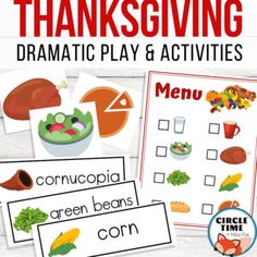 thanksgiving dramatic play and activities for kids to learn how to make their own food choices